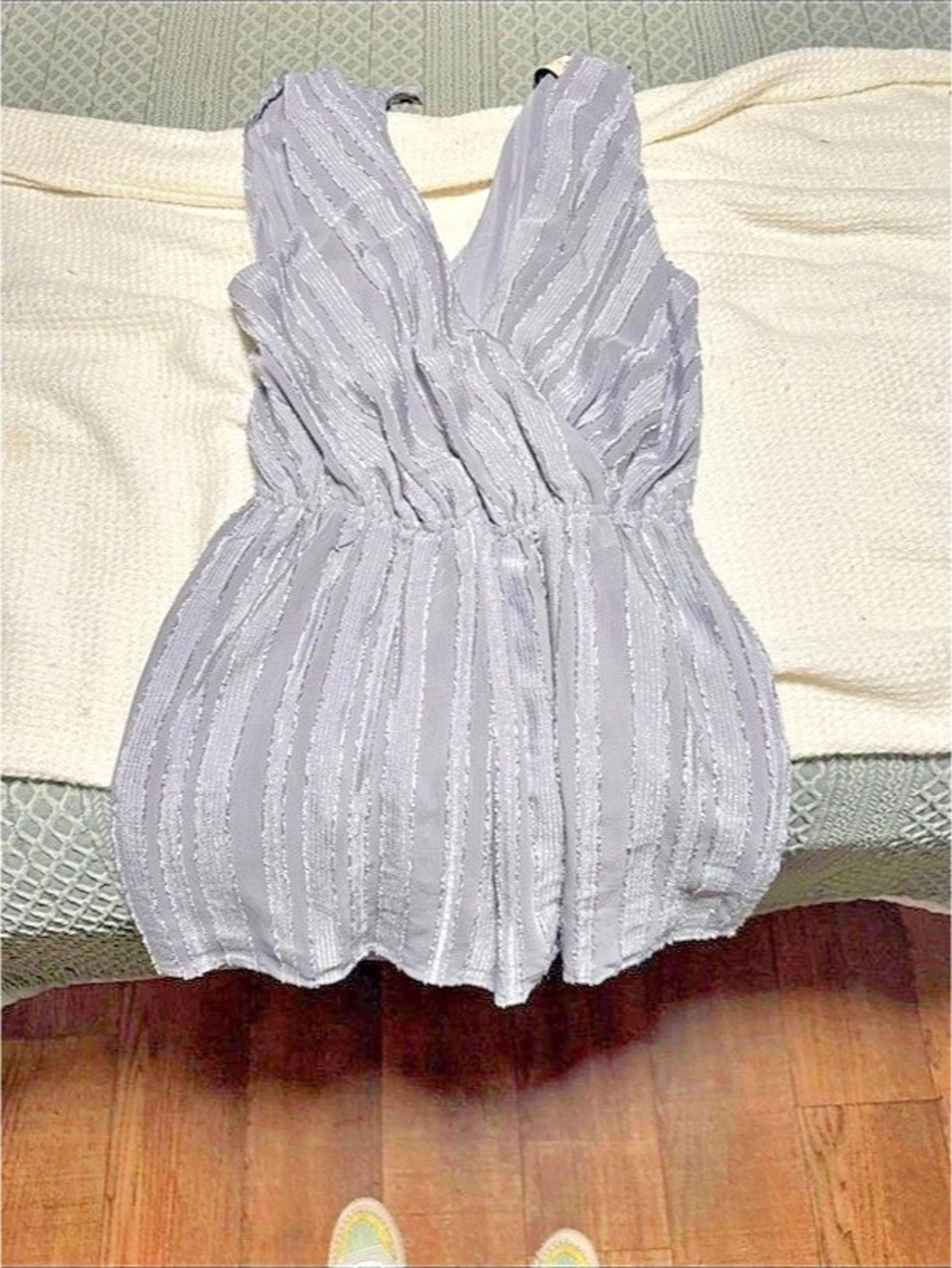 Women's Gray Striped Mini Dress Like New